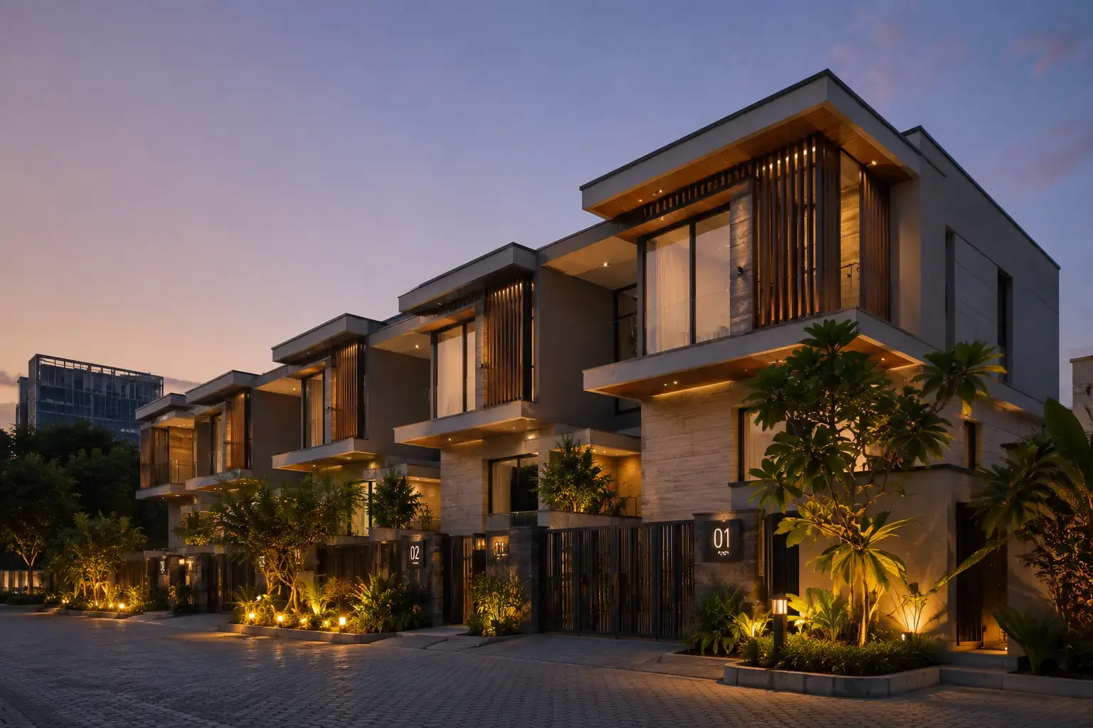 A Criterion Homes development at dusk