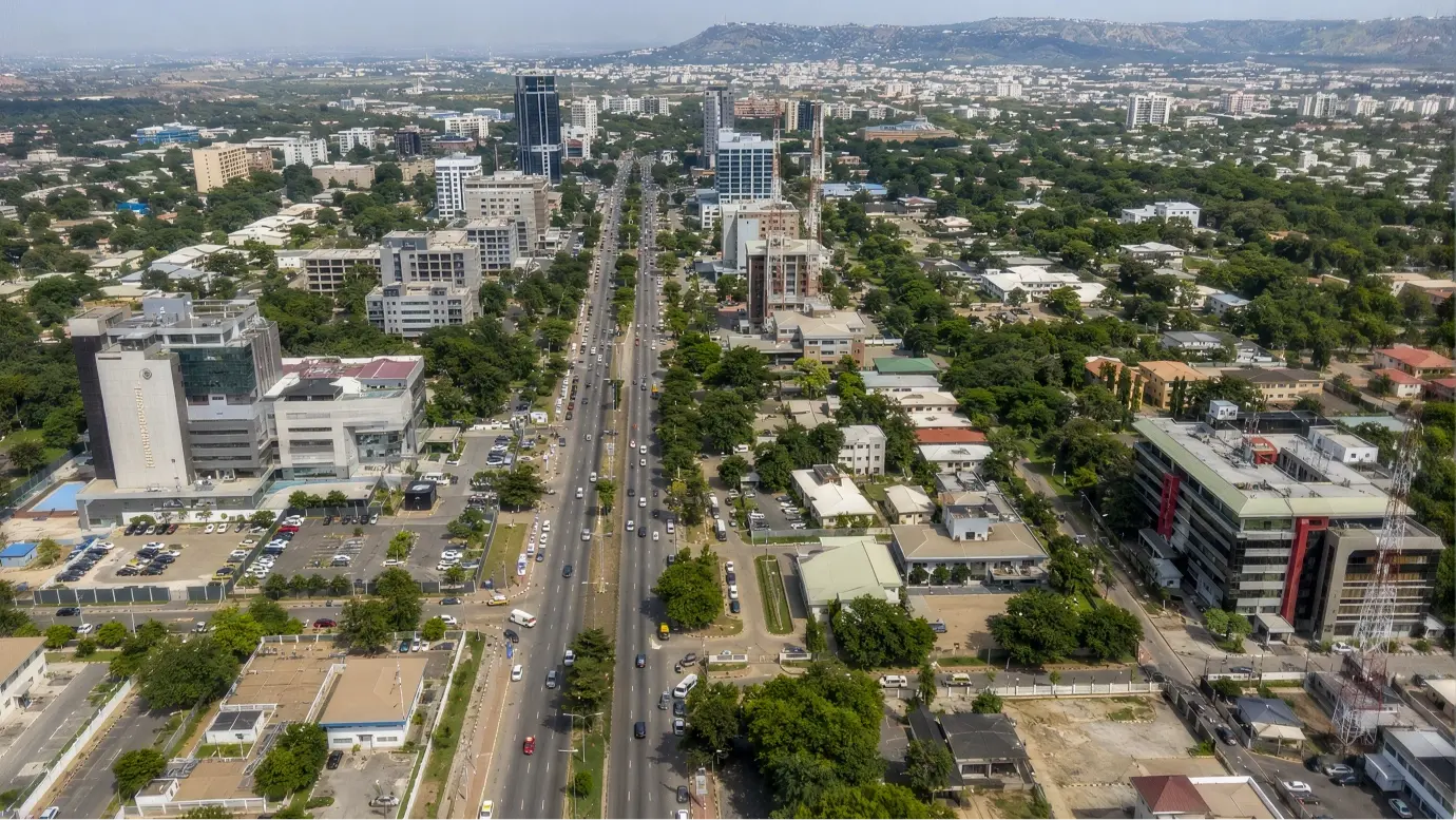 Aerial view over Wuse, Zone 7, Abuja