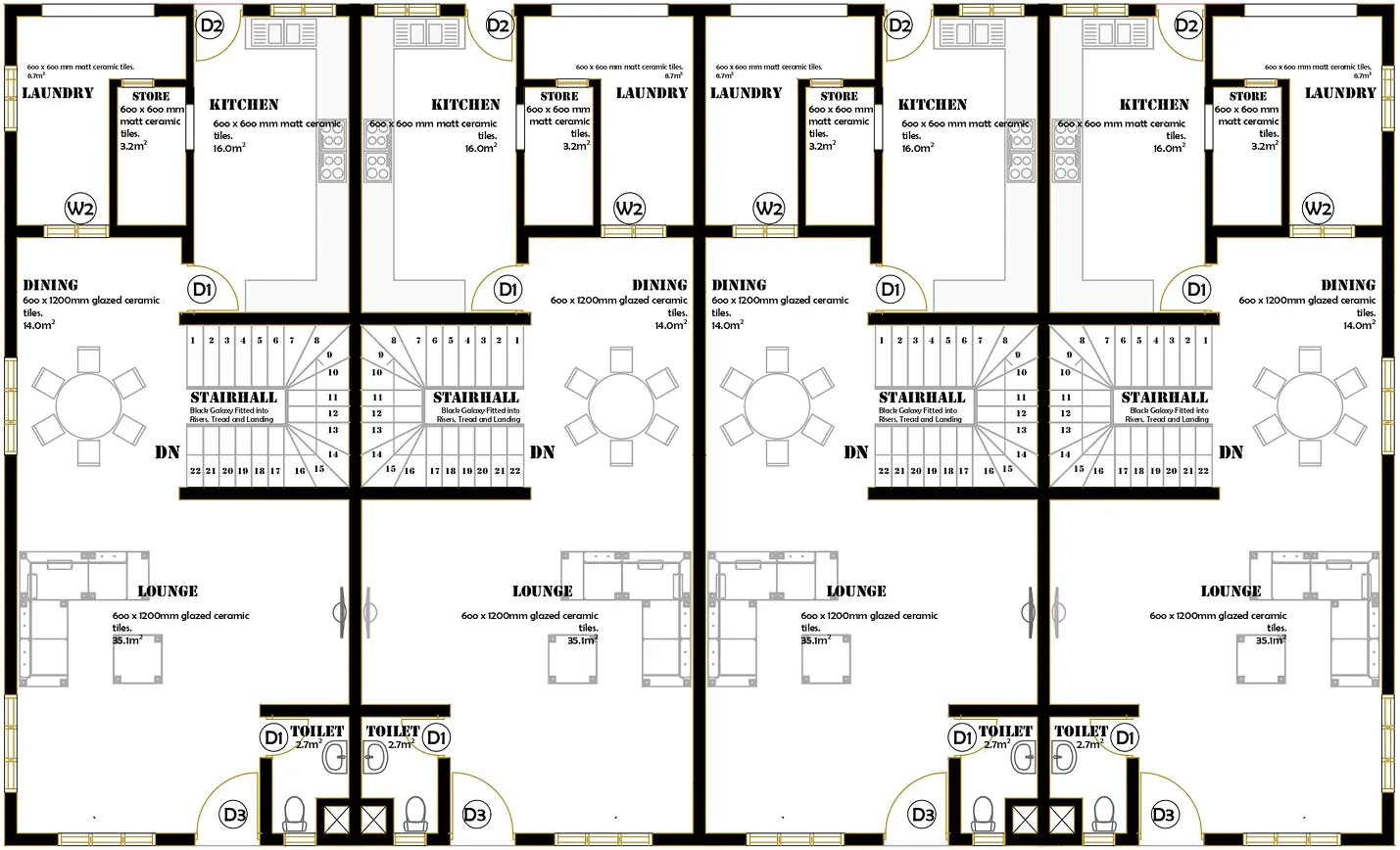 Ground Floor plan for The Midtown Terraces