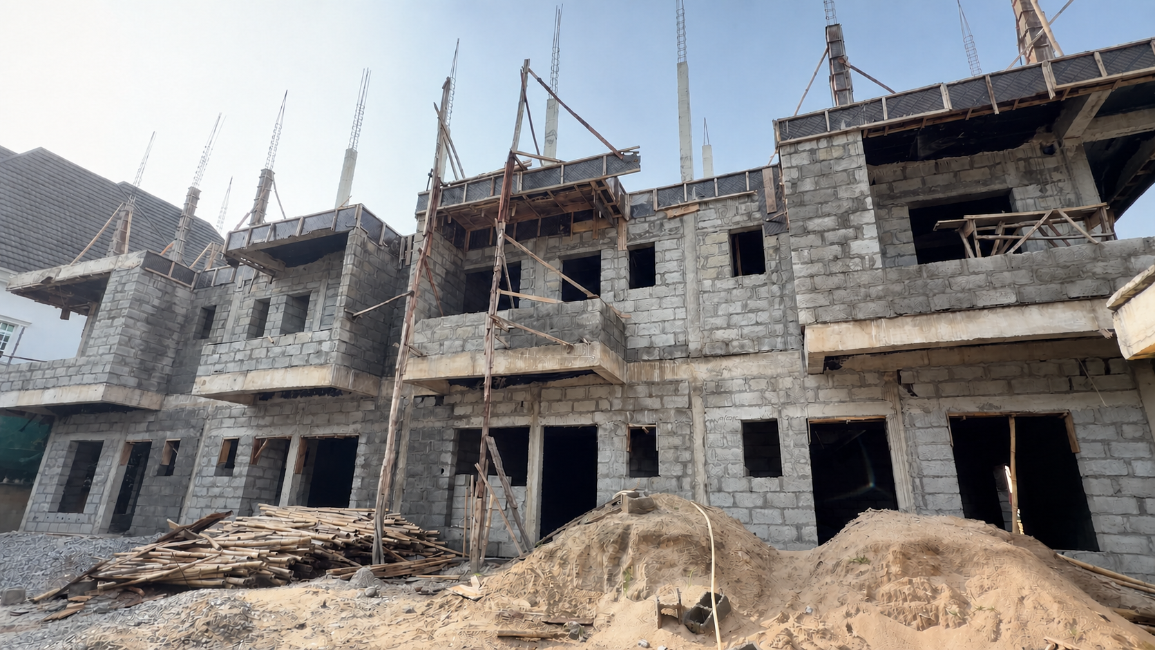 Second-floor slab construction at The Midtown Terraces