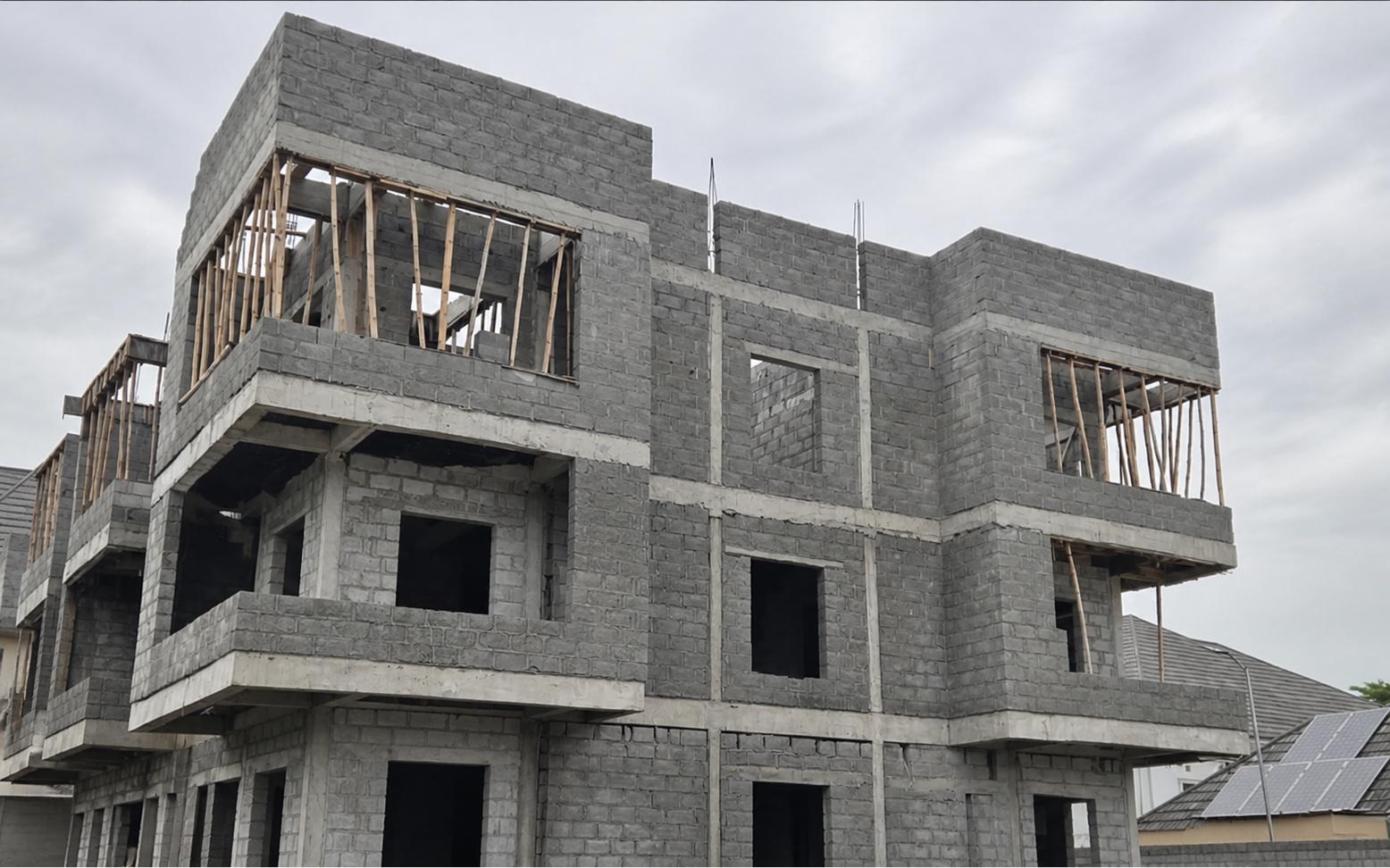 Blockwork in progress at The Midtown Terraces