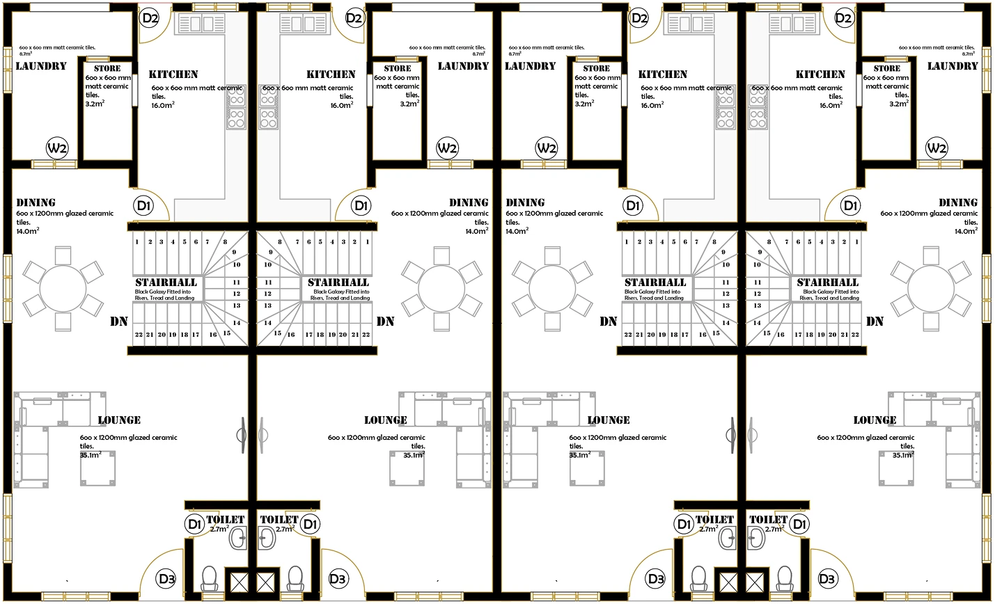Ground Floor plan for The Midtown Terraces